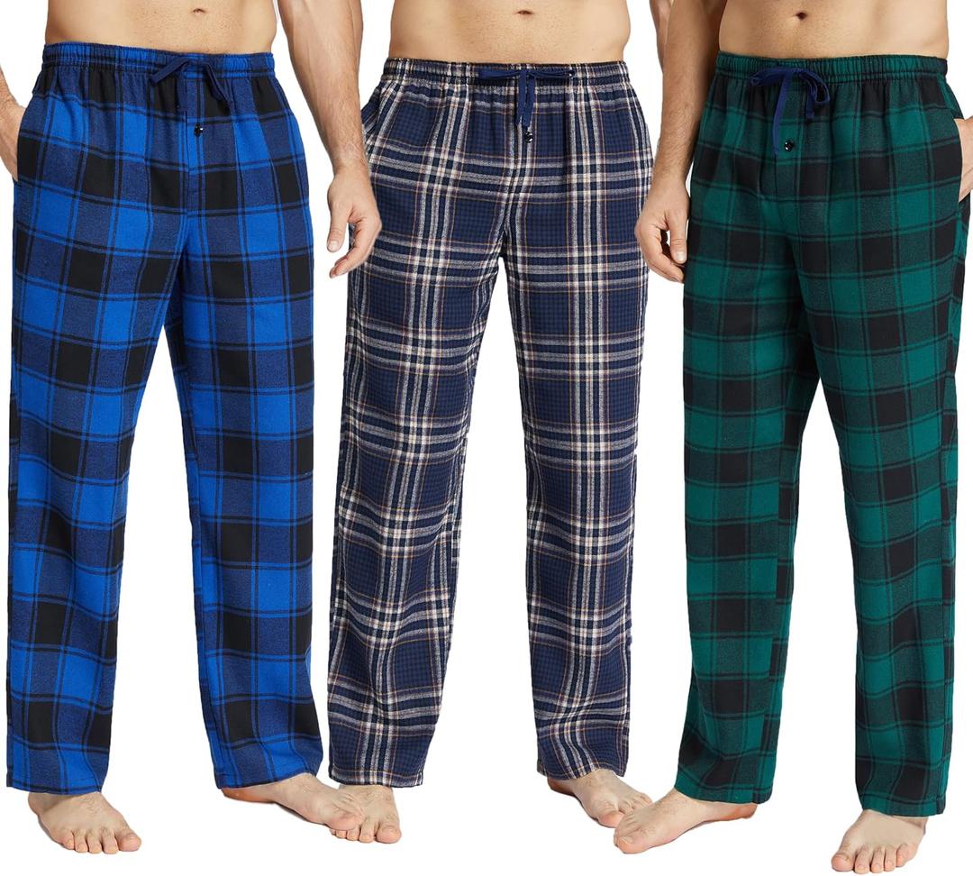 JupiterSecret Mens Pajama Pants Set Flannel Cotton Lightweight Sleep & Lounge Pants, PJ Bottoms with Pockets and Button Fly (3X-Large) JupiterSecret Mens Pajama Pants Set Flannel Cotton Lightweight Sleep & Lounge Pants, PJ Bottoms with Pockets and Button Fly (3X-Large)