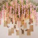 Suncalla 6 Pcs Wisteria Hanging Flowers Vines Fake Hanging Flowers Garland Artificial Wisteria Vines for Wedding Arch Party Home and Garden Decor Table Backdrop (Pink)