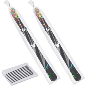 Youyole 8 Pcs Ski Bag Ski Travel Bag with 8 Reusable Zip Ties Ski Bags for Air Travel, Sealed on One End for Longer Road Trips or Messy Roads 14 x 82.67 Inches (210cm)