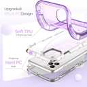 ORIbox for iPhone 14 Pro Max Case Purple, [10 FT Military Grade Drop Protection], Transparent Heavy Duty Shockproof Anti-Fall Case for iPhone 14 Pro Max Phone Case,6.7 inch,3 in 1, Crystal Purple