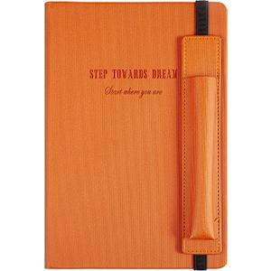 KetA Lined Notebook with Pen Holder, College Lined Journal, Premium Thick Paper, A5, 5.9 x 8.4 inch, 192 pages Dream Notebook (Orange)