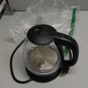 Elite Gourmet EKT1001 Electric 1.0L BPA-Free 1100W Glass Kettle Cordless 360 Base, Stylish Blue LED Interior, Handy Auto Shut-Off Function  Quickly Boil Water For Tea & More, Black