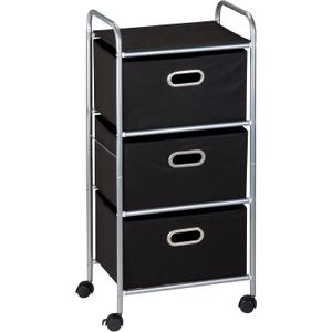 Honey-Can-Do 3 Drawer Rolling Cart - Blk CRT-02184 Black, 11.5"D x 16.13"W x 35.5"H