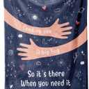 Afterprints Get Well Gifts for Women Men, Hug/Healing Blanket, Thinking of You/Cancer Care/Sympathy/After Surgery Gifts for Friends, Sister, Coworker, Soft Throw Blankets 50'' x 60'' (Navy Blue)