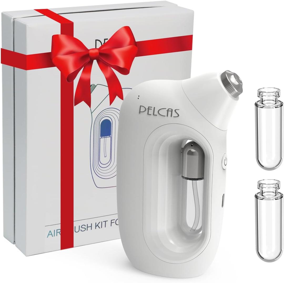 PELCAS Cordless Facial Mister, 0.2mm Nano Facial Mist Sprayer, 65Kpa Oxygen Facial Machine, Airbrush for Skincare, Serum, Toner, Facial Essence SPA at Home