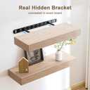 2pcs Floating Shelf Bracket Heavy Duty,Decorative Floating Shelf Hardware Hidden Black Metal Fireplace Mantel Brackets (28"X6"X1.0" with Tools)