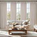 MIULEE Pinch Pleated Thick Linen Curtains 90 Inch 4 Panels Set Back Tab Memory Trained Pinch Pleat Semi Sheer Light Filtering Privacy Curtain Let Light in Window Drapes for Living Room Bedroom Natural