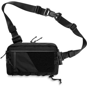 TACTICAL_GEEK Cache L6 EDC Modular Sling Bag, Lightweight Crossbody Shoulder Bag, Travel Chest Bag, Shoulder Daypack for Everyday Carry, Casual Travel, Hiking, and Outdoor Sports Black