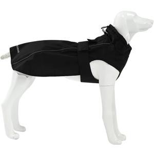 Adjustable Waterproof Dog Raincoat for Dogs,Lightweight Pet Rain Jacket Puppy Clothes with Reflective Strip for Small Medium Large Dogs (Black, XX-Large)