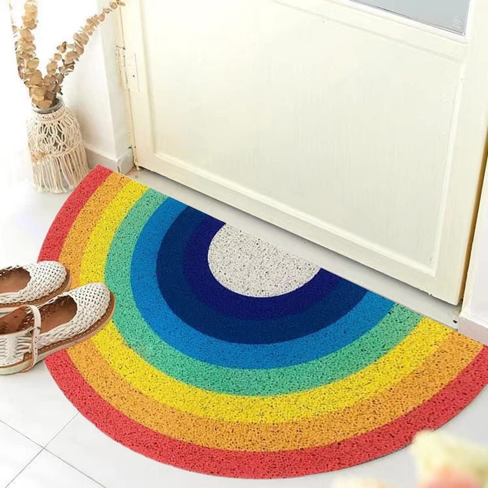 Door Mat Rainbow Pet Durable Welcome Mat Non-Slip Floor Front Doormat Resist Dirt Rug for Indoor Outdoor Easy to Clean (Rainbow 1, 40 * 80cm)