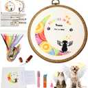 GOLDEN SMILE Pet Memorial Embroidery Kit | Personalized Pet Name & Date for Loss of Pet | Fun Needlework Starter Set for Adult Beginners | Includes 2-in-1 Hoop, Threads, Needles & More