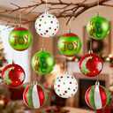 Christmas Ball Ornaments for Tree Decorations, 12 Pcs Big 3.15" Glitter Plastic Red and Green Hanging Ball Ornaments for Xmas Tree Home Winter Holiday Party Decor Indoor