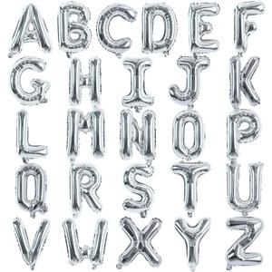 TONIFUL 52 Pieces 16 Inch Silver Letter A-Z Balloons,Custom Phrase Mylar Foil Alphabet Letter DIY Personalized Phrase Banner for Birthday Anniversary Celebration Graduation Party Supplies Decoration