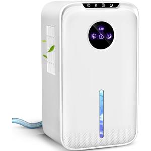 Dehumidifiers(88.0OZ) for Home Small Dehumidifier With Drain Hose Timer (8-12-24H) Ultra-Quiet with Sleep Mode Auto Shut Off for Bedroom Bathroom Basement Kitchen RV Closet850.0Sq.ft) (White)