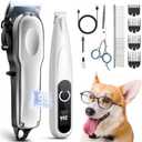 PAPMINI Dog Grooming Kit with Dog Paw Trimmer for Heavy Thick Hair, Low Noise Clippers for Grooming with Stainless Steel Blade, Cordless Dog Hair Clippers, Rechargeable Dog Shaver for Pets Cats
