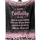 50th Birthday Gifts for Women - 50 and Fabulous Flannel Blanket, 50th Presents for Women, Friends, Mom, Wife, Aunt, Sister, 60"x50"