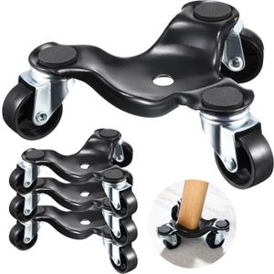4 x Tallew 4pcs Furniture Moving Dolly 3 Wheel Steel Tri Dolly Heavy Duty Movers Mobile Rollers Triangle Swivel Caster Easy Moving Tool for Home Furniture 200 Lbs Load Capacity(4pcs)