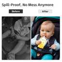 [3 Packs with Case] Food Pouch Topper No Spill No Squeeze Baby Food Pouch Topper Anti Spill Softsip Food Pouch Tops for Baby Toddler Food Pouch Toppers No Spill (Translucent with Case)