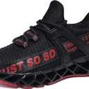 COKAFIL Boys Girls Sneakers Kids Running Sports Athletic Non-Slip Shoes for Little Kids/Big Kids (2black&red)