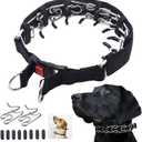 No Pull Dog Collar, Prong Collar for Small Medium Large Dogs, Pinch Collar for Dogs with Quick Release Buckle, Prong Collar Cover, Extra Links, Safety Clip, Rubber Tips (X-Large) (X-large,4mm, 27.6-Inch, 22-26"Neck, Black)