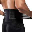 BraceUP Back Brace for Men and Women Lower Back - Breathable Waist Lumbar Support Belt for Sciatica, Herniated Disc, Scoliosis Back Pain Relief, with Dual Adjustable Straps (L/XL 35-43 In)
