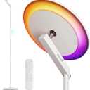 Honeywell 3000LM LED Floor Lamp, Torchiere Floor Lamps with Remote Control, F2 Sunturalux 40W Eye-Caring Reading Light, 2700-5000K 6 RGB Modes RGB Standing Lamp for Bedroom Living Room Office White