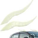 2PCS 3D Dragon Horn Shaped Car Roof Decal Cool Creative Devil Horn Vehicle Head Decor No-Drill Install Exterior Accessories Universal for Automobile Sedan SUV Pickup Truck-White