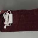 Sunbeam XL Back Neck and Shoulder Heat Therapy 12 x 24 with Auto Shut Off 6 Settings Machine-Washable Comfortable Microplush Fabric - Burgundy