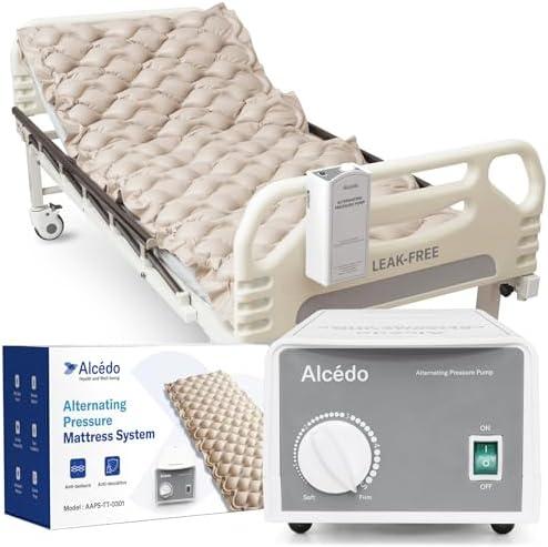 Alcedo Alternating Air Pressure Mattress Pad for Bed Sore and Ulcer Prevention, Hospital & Home Use Medical Mattress Topper for Bedridden Patient, Adjustable Ultra Quiet Pump and Waterproof Cushion