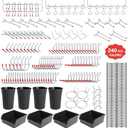 FALPRO 240PCS Pegboard Hooks Assortment, Pegboard Organizer Kit with Bins, Cups, 1/8 and 1/4 inch Hooks for Hanging Tools, Garage Wall Organization
