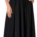 GLNEGE Womens Corset Wedding Guest Midi Dress Summer Floral Tea Party Flowy Dress V Neck Milkmaid Sundress with Pockets 2026 (Black, S)