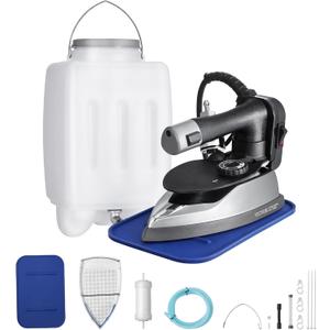 VEVOR Gravity Feed Steam Iron - 1000W Iron with 3.5L Tank, Demineralizer Cartridges, Non-Stick Ironing Shoe, 5 Temperature Settings