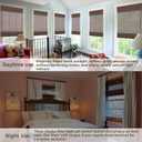 Cordless Woven Wood Roman Shades, 33.5" W x 48" H, Natural Sarasota-Cocoa
