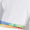 PATPAT Family Matching Swimsuits Swimwear: Mommy and Me Striped Spliced One-Piece Matching Swimsuits Set (2T, Colorful Tie-dye)