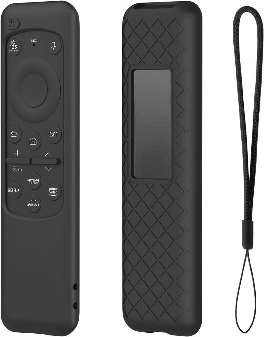 LEFXMOPHY TM2360E case for Samsung Remote Cover BN59-01432J BN59-01432A BN59-01432B 2023 Smart TV Solar Panel Controller, Black Silicone Sleeve