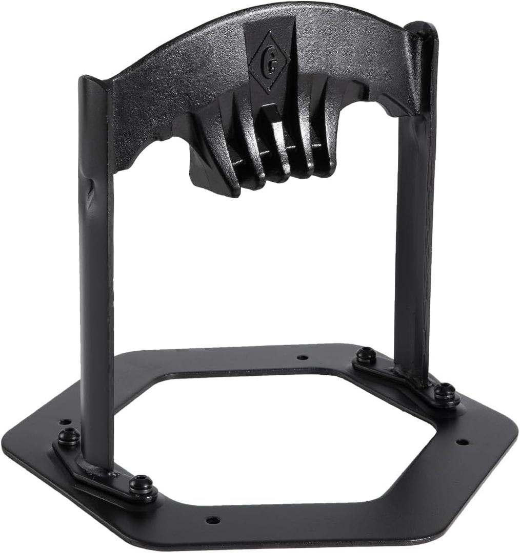 GREENER XL Firewood Kindling Splitter Stand with Cover - Cast Steel Manual Log Splitter Wedge, Heavy Duty Wood Splitter Tool, Safe Easy Kindling Firewood Cutter Cracker Portable, (Black)