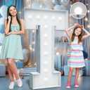 4FT Marquee Light Up Letters - Cool White Light Up Letters T with Fixed Water Bag, Party Decoration Large Marquee Light Up Letters can Be Used for Wedding Decoration, Birthday Party Decoration