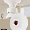 2 x CILIA Lamp Sockets Holder 2pcs E26/E27 Lamp Bases Includes Lamp Socket and Base for 110V-250V Suitable for Home, Office, and Industrial - White