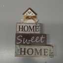 4 Pcs Farmhouse Tiered Tray Decor Home Sweet Home Rustic Wooden Tabletop Sign Neutral Heart House Shaped Shelf Mantle Kitchen Decoration Housewarming Gifts