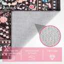 Black Rug 2'x3' - Small Washable Entry Rug Floral Boho Diamond Area Rug for Entryway Kitchen Bathroom Door Mat Indoor Entrance, Pet & Kids Friendly Stain & Fade Resistant Non Slip Carpet