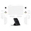 PlayVital Protective Case for Nintendo Switch 2 with Stand | Ultra-Slim Dockable Hard Shell, Split Joycon Cover, Button Caps & Thumb Grips | Clear Series, Clear Glitter Silver