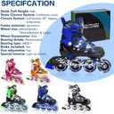 Kuxuan Boys Adjustable Inline Skates with Light up Wheels, Fun Illuminating Skates for Kids Girls Youth, Large