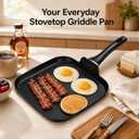 LECOOKING Nonstick Crepe Pan, 8.5 Inch Griddle Pan, Fry Pans for Cooking Eggs, Omelettes, and More - Non-Stick Marble Coating Skillet Induction Compatible