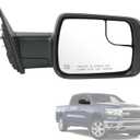 Door Mirror Right Passenger Side Replacement For Ram 1500 2019-2024, Replace 68276498AH CH1321471, Black Heated 5Pins