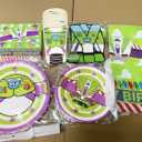 Light inspired Party Decorations Cartoon Story Birthday Party Supplies include Banner Table Cloth Forks Plate Napkins and Cups for Game 1st 2nd 3rd 4th 10th Bday Decor Purple