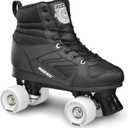 ROCES Unisex Kolossal Black/White Roller Skates for Intermediate and Upper Intermediate Level Skaters | Comfortable High-Performance Street Quad Skates for Women and Men (9M / 11W)