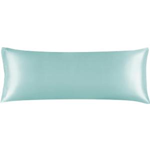 BEDELITE Satin Body Pillow Cover, Super Soft and Cooling Body Pillow Pillowcase for Hair and Skin, Breathable Silky Full Long Pillowcase Cover(20"x54", Blue Grey)