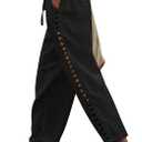 Puimentiua Women's Linen Capri Pants with Drawstring Petite Summer Beachwear Lightweight Elastic Waist Pants (Black,Medium)
