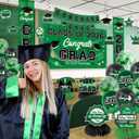 Graduation Decorations 2026 Green Graduation Party Decor Set include Congrats Grad Banner Backdrop Class of 2026 Balloons Party Supplies
