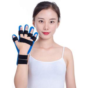 Finger Training Device Hand Brace Stroke Hand Straightener Splint for Bent Fingers Hand Splints for Straightening fingers Resting Hand Splint Splint Finger Training Stroke Device (Blue Resting Hand Splint)